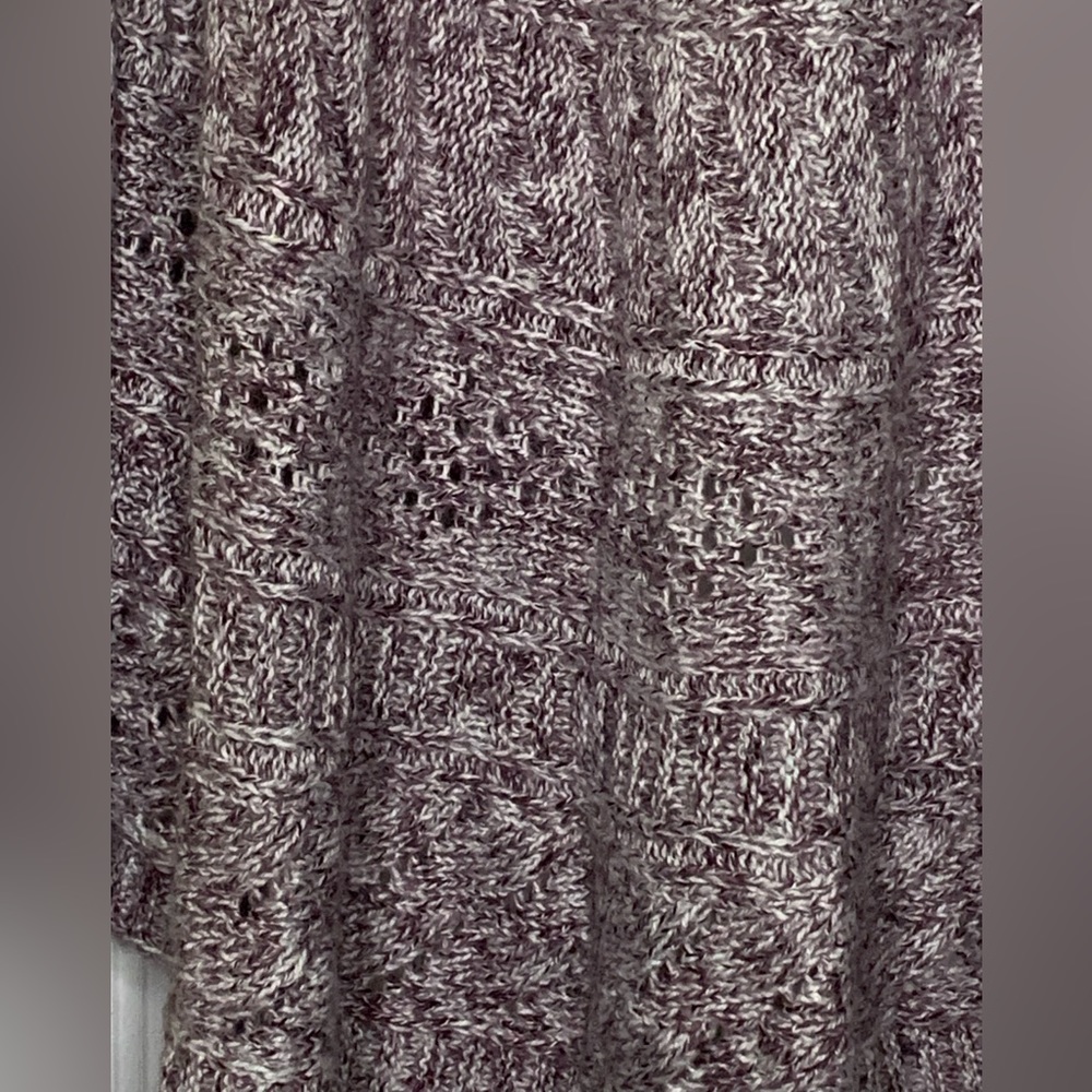 Reitmans Heathered Purple and White Cardigan Open Front Detailed Knit XL - Picture 6 of 11
